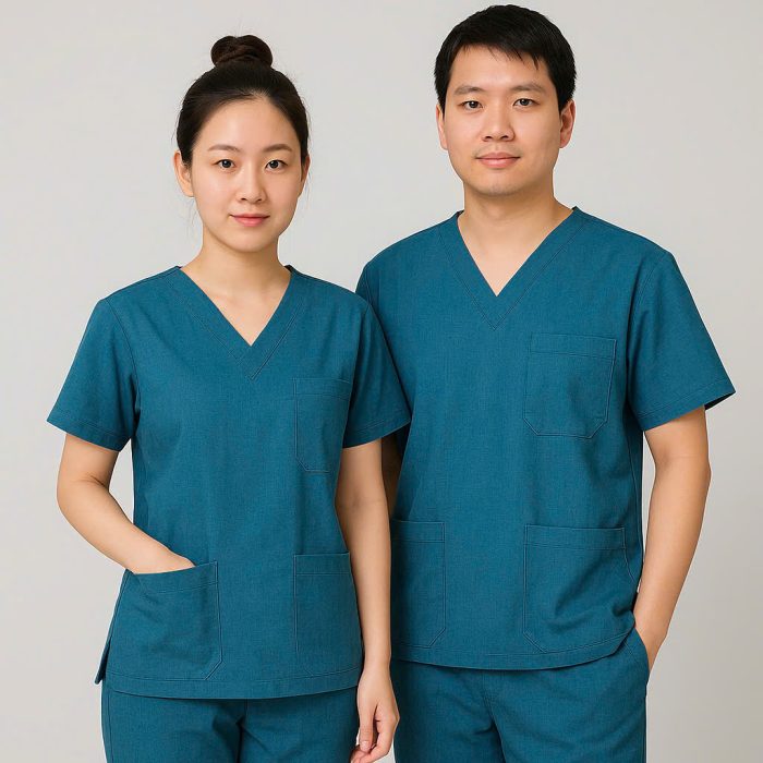Ao scrub xanh co vit Ao scrub xanh co vit