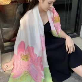 Khăn dài lụa vẽ tay dài