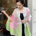 Khăn dài vẽ tay tơ tằm