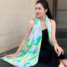 Khăn lụa tơ tằm vẽ tay hoa