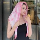 Khăn lụa tơ tằm vẽ tay hoa