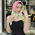 khăn lụa tơ tằm vẽ