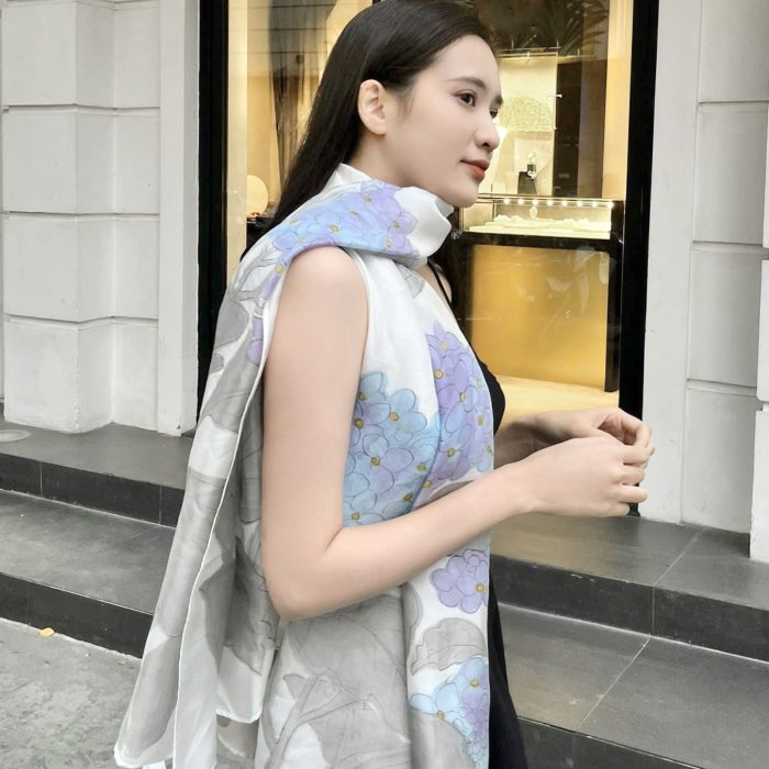 khăn lụa tơ tằm vẽ tay khăn lụa tơ tằm vẽ tay