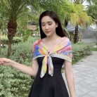 KHĂN LỤA TƠ TẰM NHUỘM THỦY ẤN NGẮN