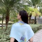KHĂN LỤA TƠ TẰM VẼ TAY HOA MUỐNG BIỂN