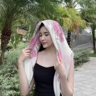 Khăn lụa ngắn tơ tằm vẽ tay hoa đào