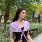 Khăn lụa ngắn tơ tằm vẽ tay hoa tử đằng