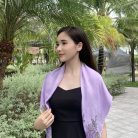 Khăn lụa ngắn vẽ tay hoa tử đằng