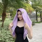 Khăn lụa vẽ tay hoa tử đằng ngắn