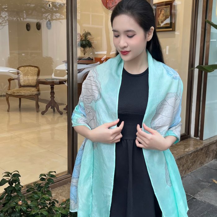 Khăn lụa tơ tằm dài vẽ tay