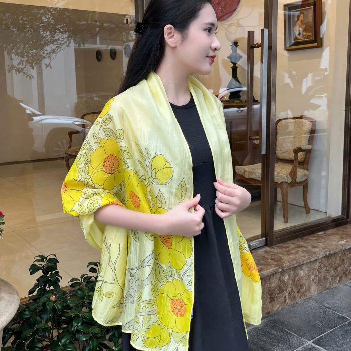 Khăn lụa tơ tằm vẽ tay