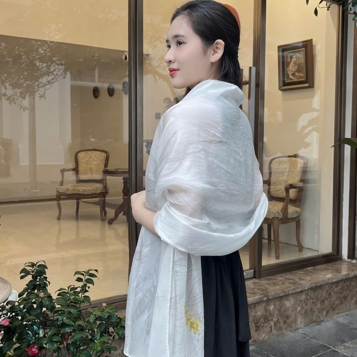 Khăn lụa tơ tằm vẽ tay
