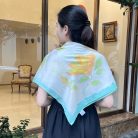 Khăn lụa tơ tằm vuông vẽ tay