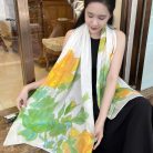 khăn lụa tơ tằm vẽ